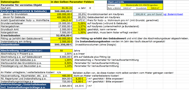 Excel Vorlage Zum Evaluieren Einer Immobilien Investitionen