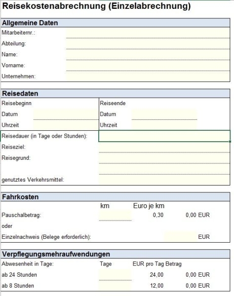 Fahrtenbuch Vorlage - kostenloser Excel Download